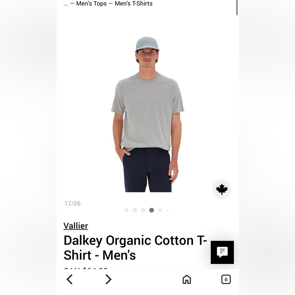 Vallier Dalkey Organic Cotton T-Shirt - Men's size small